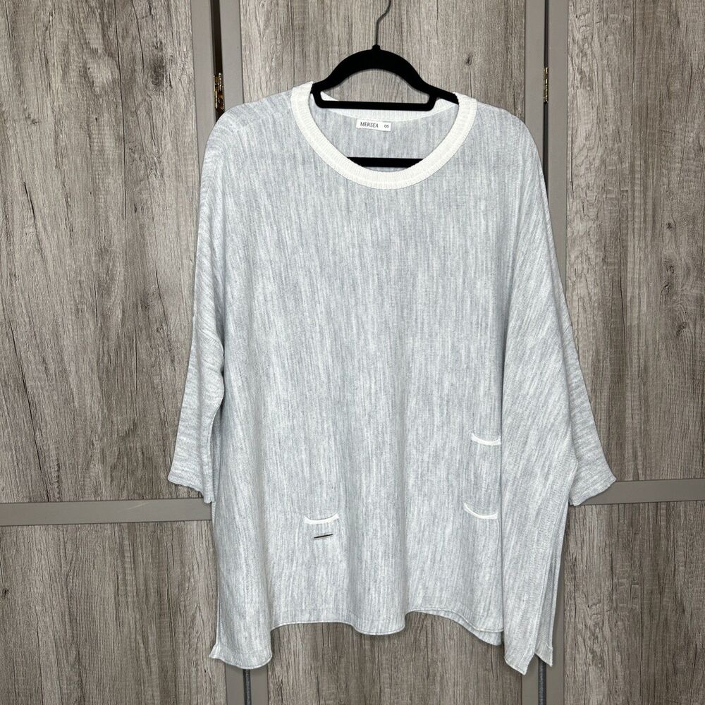 Mersea Top Catalina Sweater Gray Flowy Relaxed